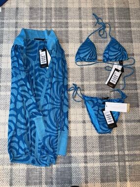 NWT VIX s Bikini Set & Cover-Up - cover up (S) bikini top (L) bottom (S)